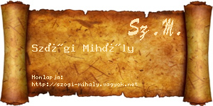 Szögi Mihály névjegykártya