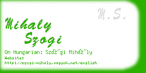 mihaly szogi business card
